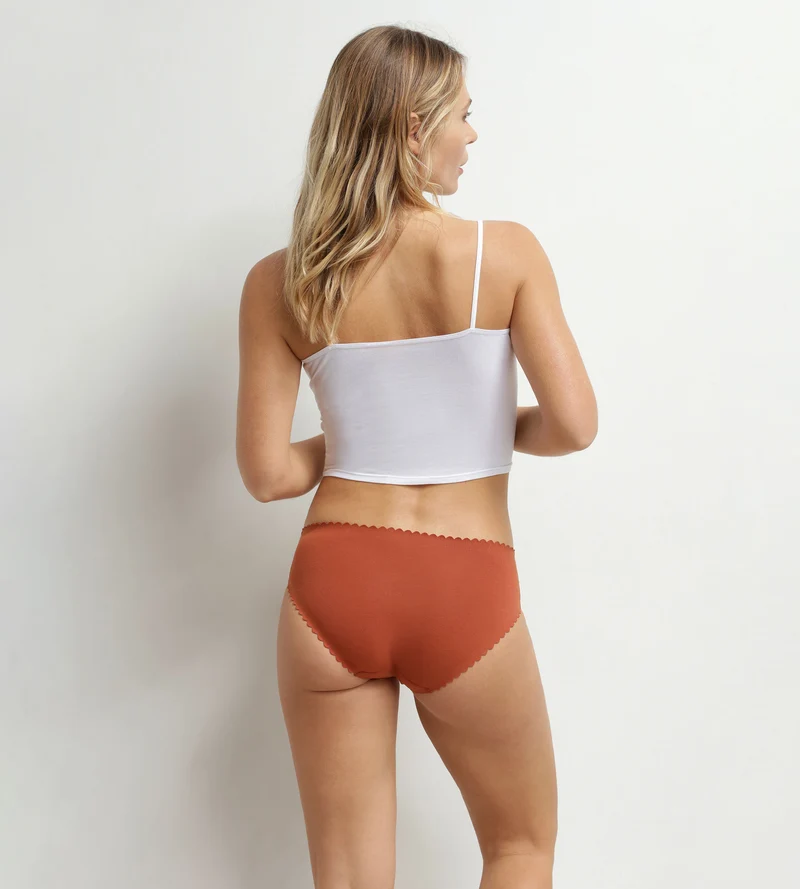2er-Pack Damen-Slips aus Stretch-Baumwolle Weiß Braun Body Touch