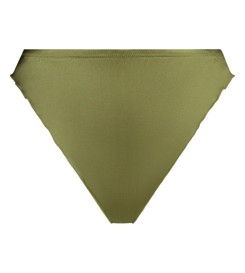 Brasilianischer Slip aus satinierter Mikrofaser in Khaki-Grün Silk Radiance