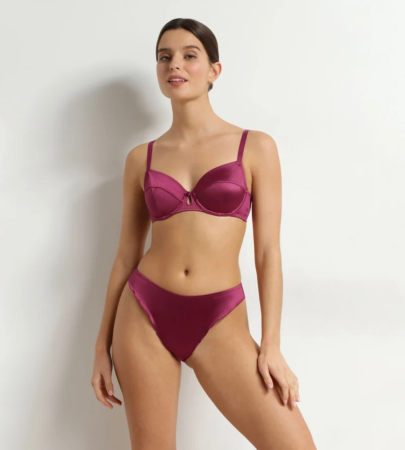 Brasilianischer Slip aus satinierter Mikrofaser in den Farben „Fruits des Bois” Silk Radiance