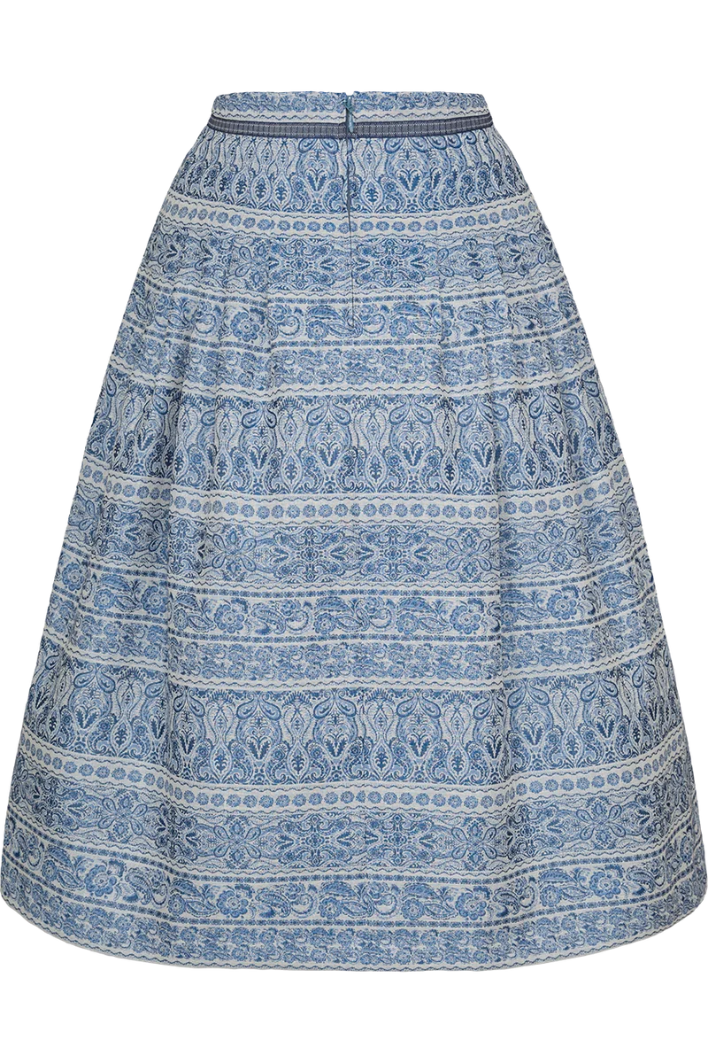 Baumwollrock mit gestreiftem Paisleymuster