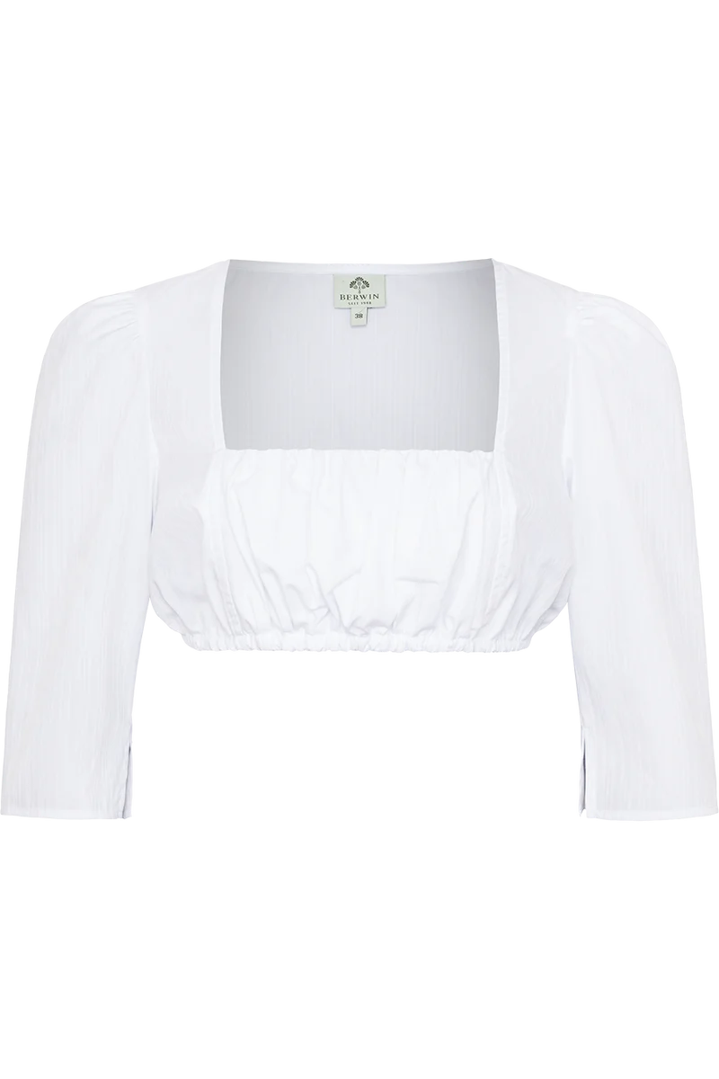 Dirndlbluse mit eckigem Ausschnitt