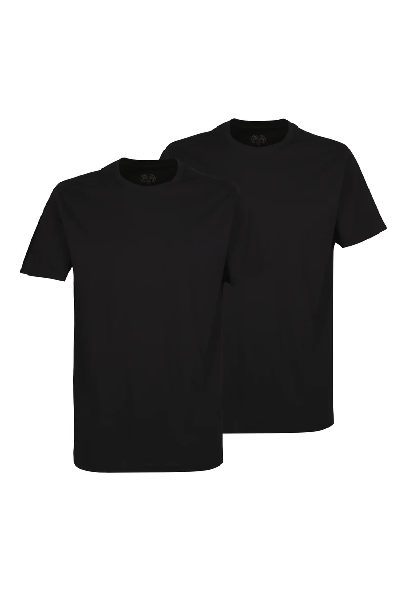 CECEBA Shirt, 1/2, Rundhals 2er Pack black