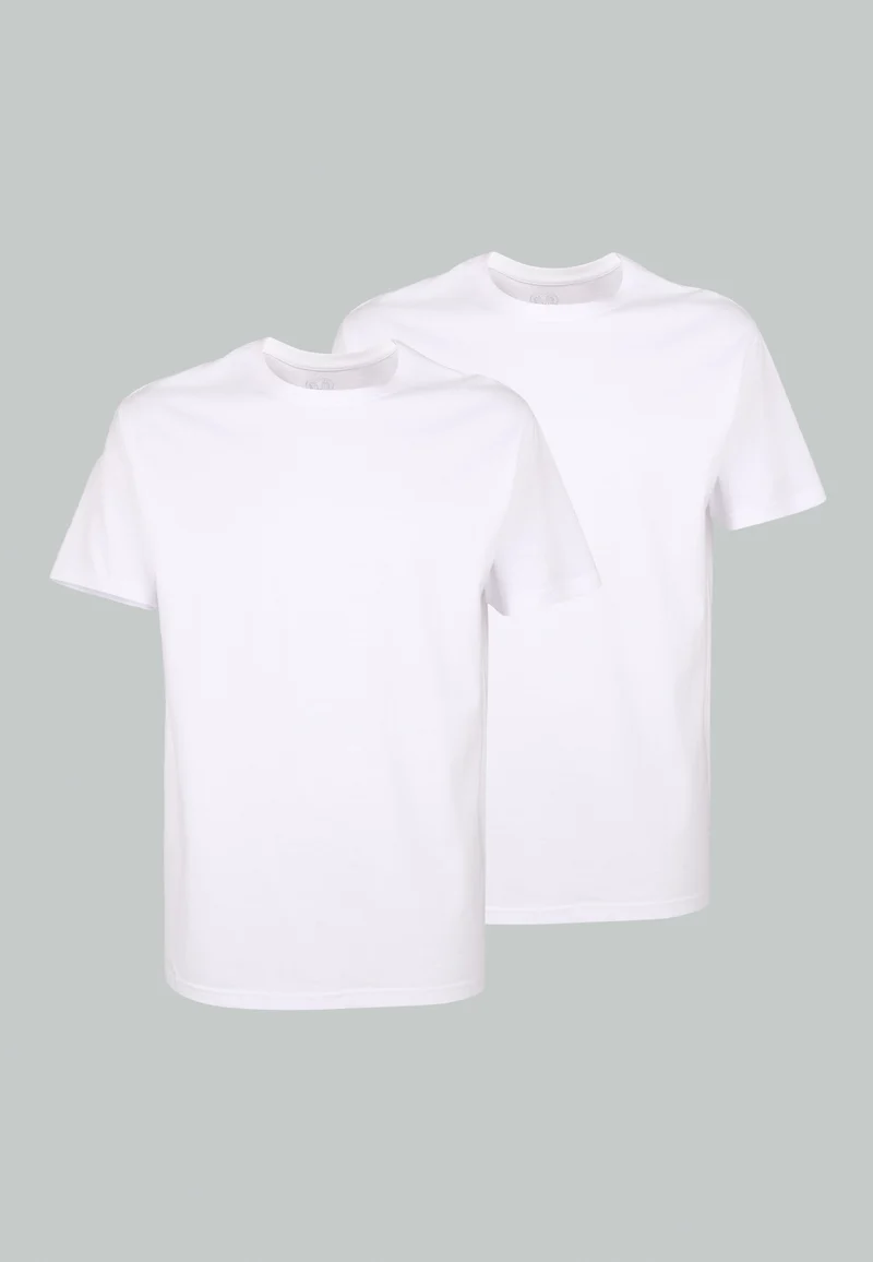 CECEBA Shirt, 1/2, Rundhals 2er Pack weiss