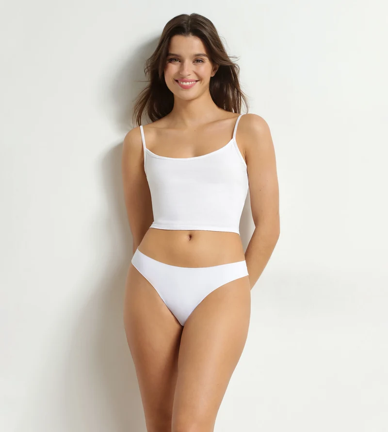 Unsichtbarer Damen-String aus Mikrofaser Weiß Dim