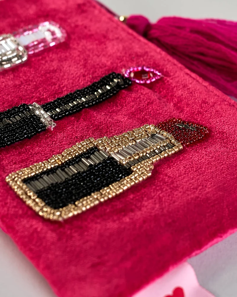 Kosmetiktasche Perlen - Lippenstift - Herzilein-Wien GmbH