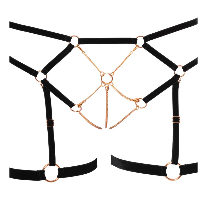 Busenfreies BH Set S-XL aus elastischen Samtbändern "Glamour"