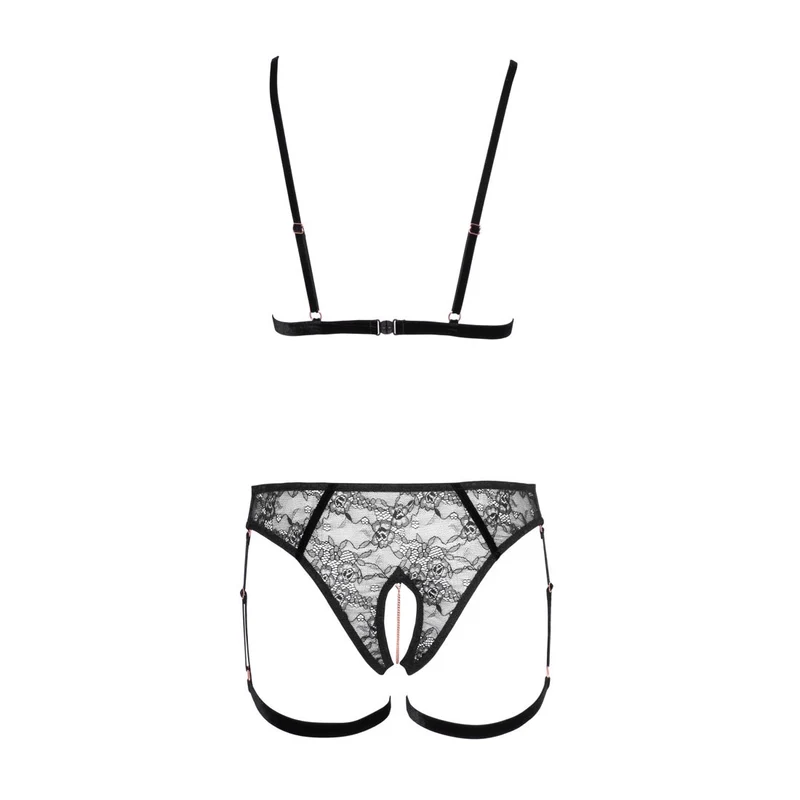 Busenfreies BH Set S-XL aus elastischen Samtbändern "Glamour"