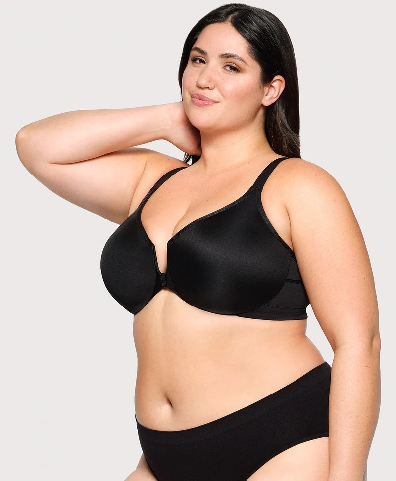 Front-Closure Posture Back WonderWire Bra Black
