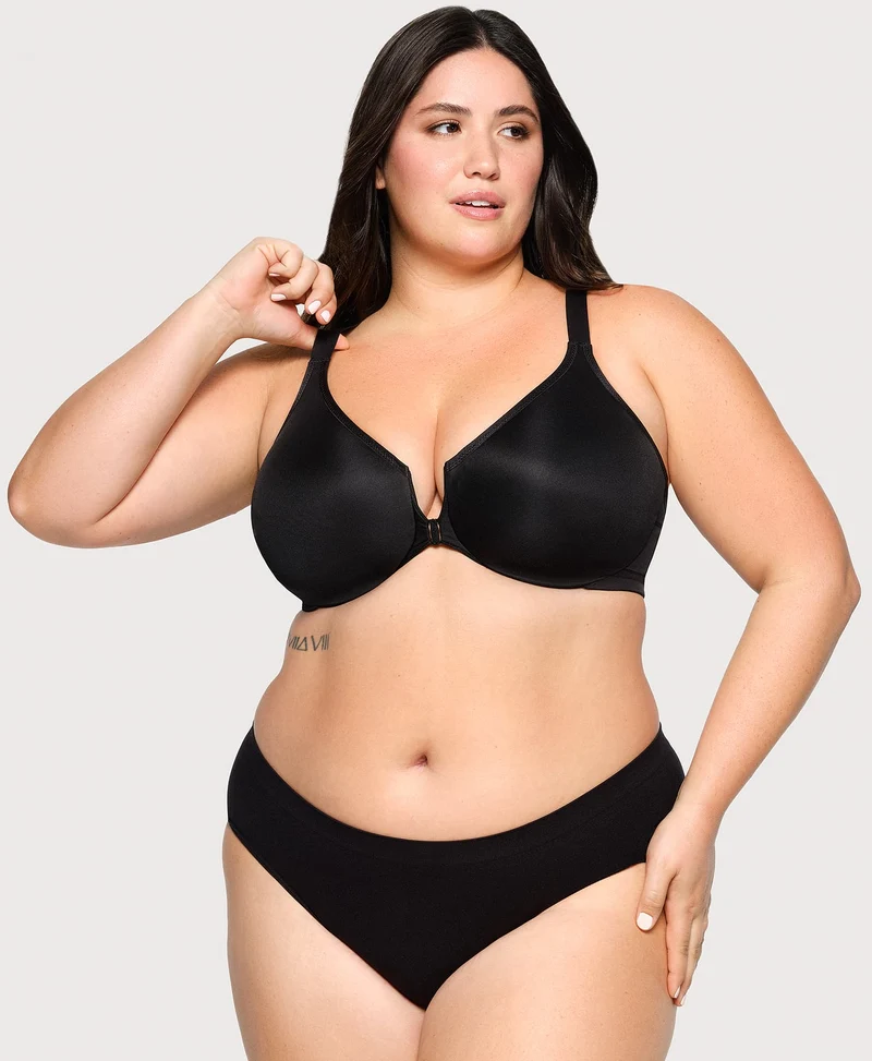 Front-Closure Posture Back WonderWire Bra Black