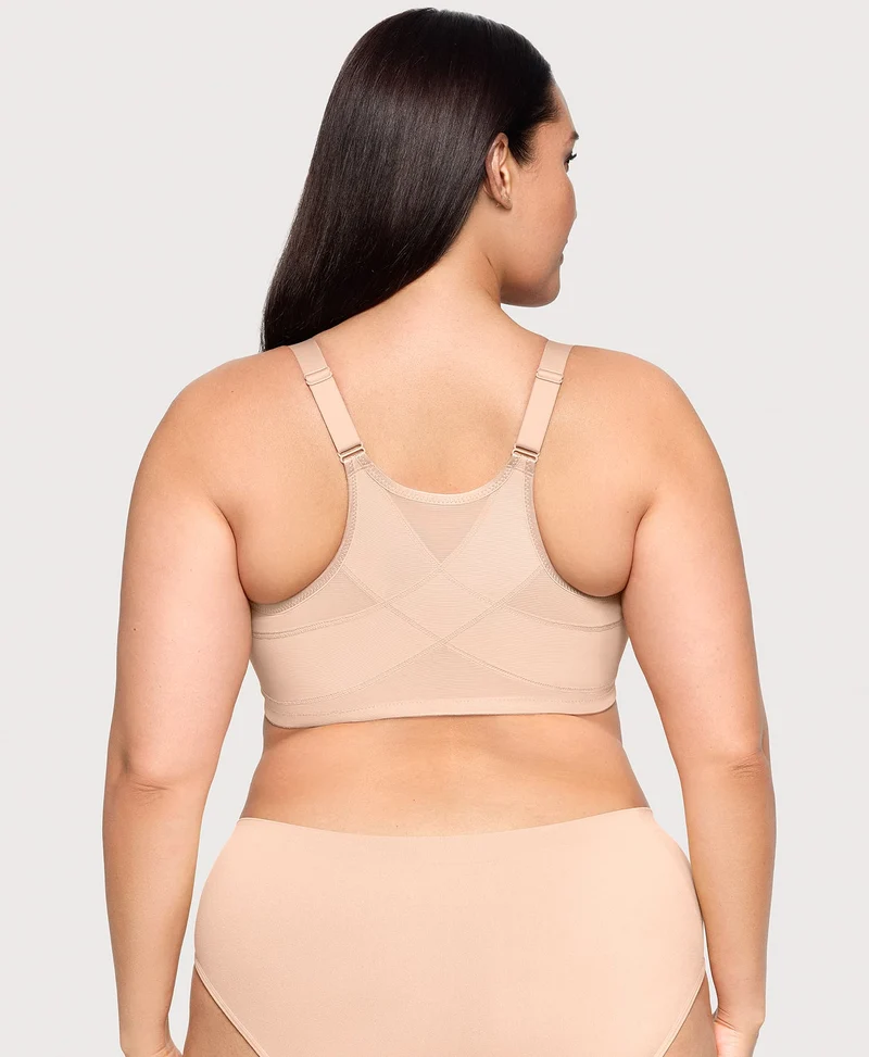 Front-Closure Posture Back WonderWire Bra Cafe