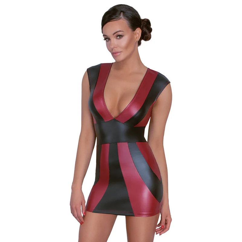 Sexy Minikleid S-XL im 2-farbigen Matt-Look "Valentina"