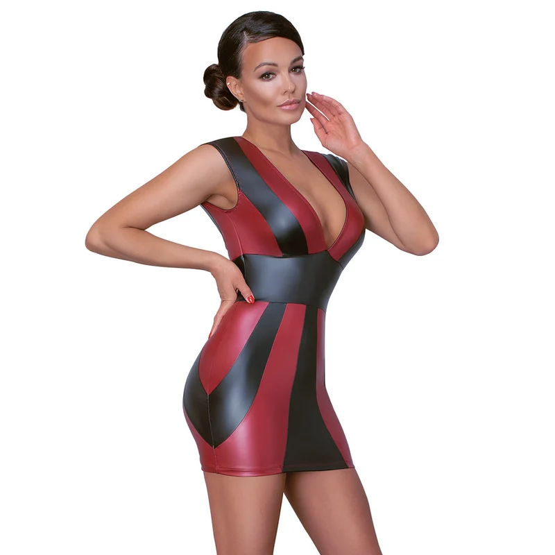 Sexy Minikleid S-XL im 2-farbigen Matt-Look "Valentina"