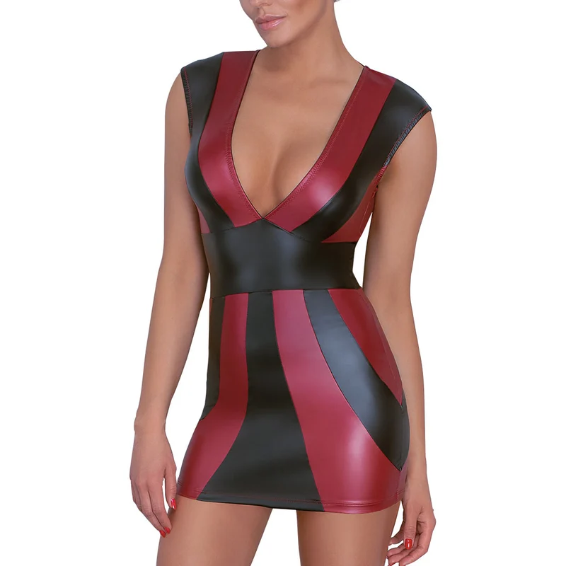 Sexy Minikleid S-XL im 2-farbigen Matt-Look "Valentina"