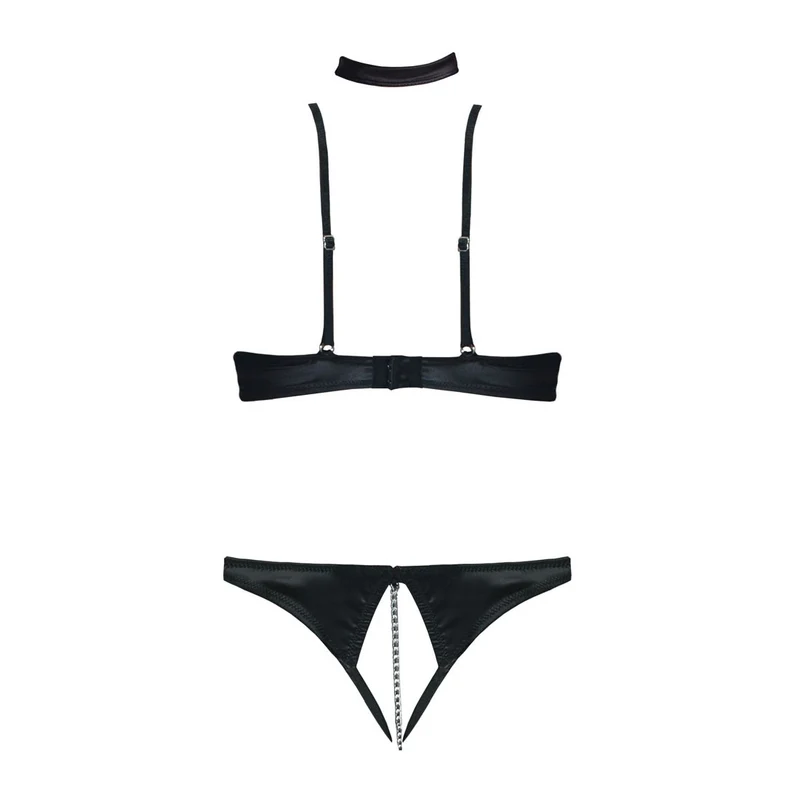 Hebe BH-Set mit Stickerei S-L und abnehmbarer Schritt-Kette "Minette"