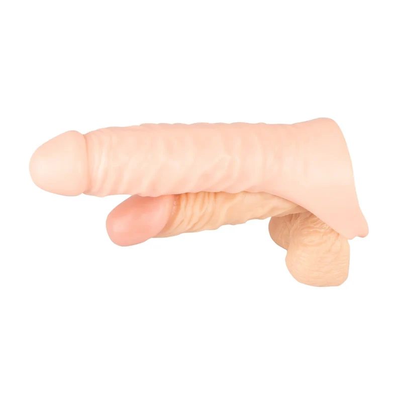 Naturdildo mit Penisring für doppelte Penetration "Double Fucker"