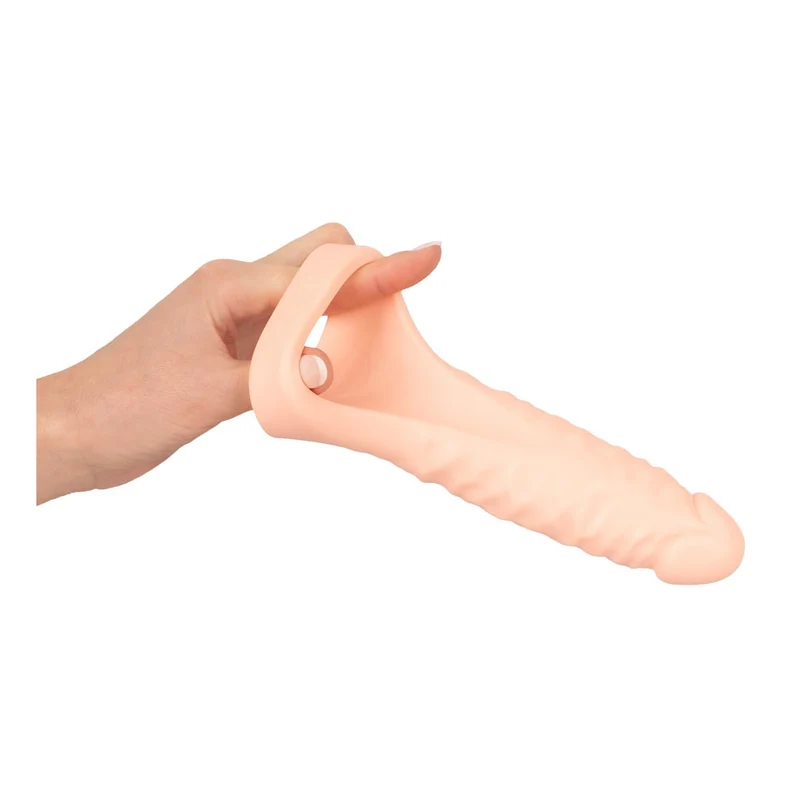 Naturdildo mit Penisring für doppelte Penetration "Double Fucker"