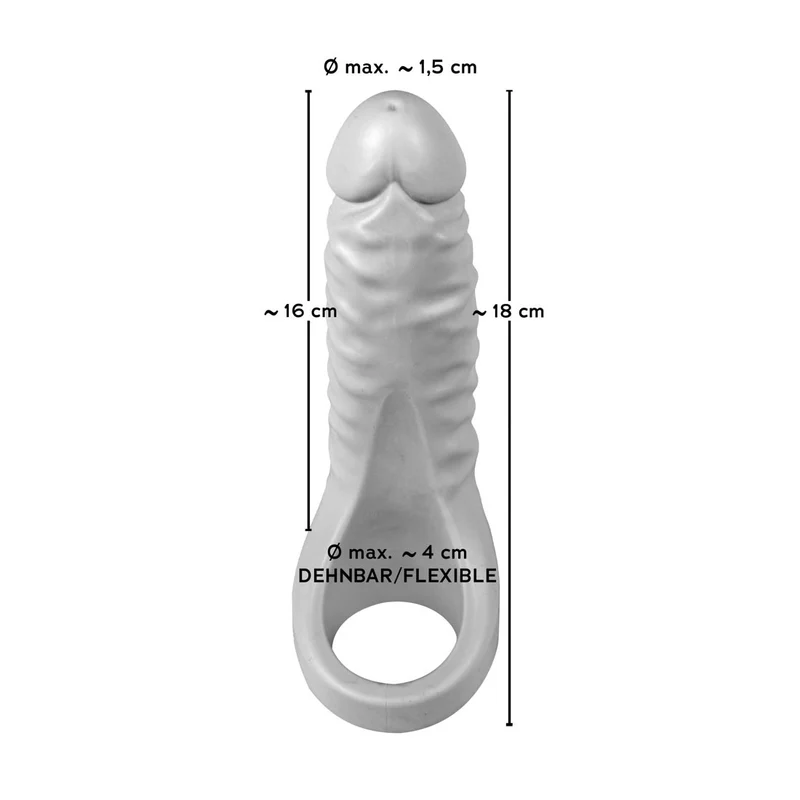 Naturdildo mit Penisring für doppelte Penetration "Double Fucker"