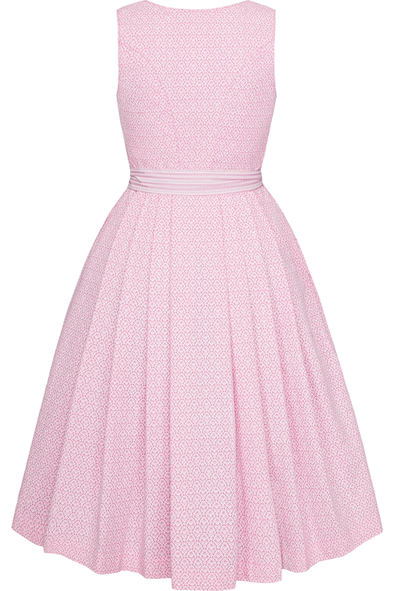 Midi-Baumwolldirndl mit Perlmuttknöpfen - rosa