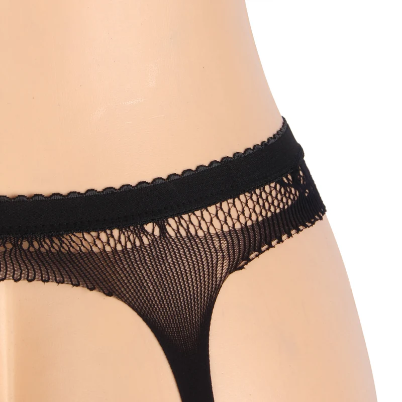 Schwarze Nylon-Strumpfhose im Fischernetz-Stil mit Blumenmuster – Breiter elastischer Bund & offener Schritt