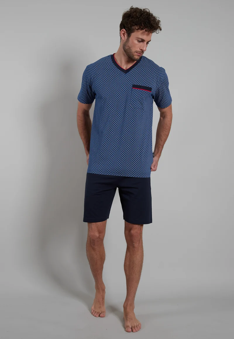 GÖTZBURG Shorty, V-Ausschnitt blau-dunkel-uni