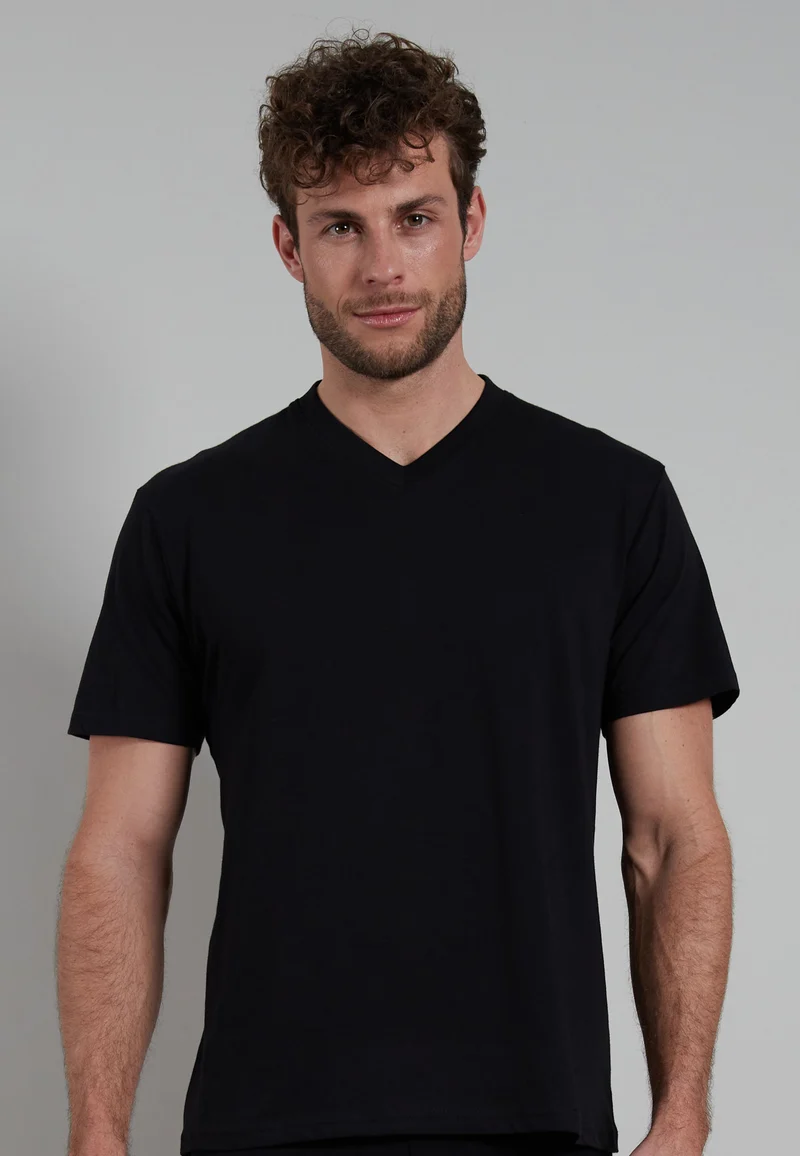 GÖTZBURG Shirt, 1/2, V-Ausschnitt 2er Pack black