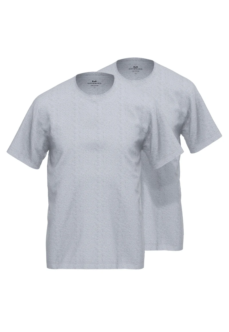 GÖTZBURG Shirt, 1/2, Rundhals 2er Pack grau-mittel-melange