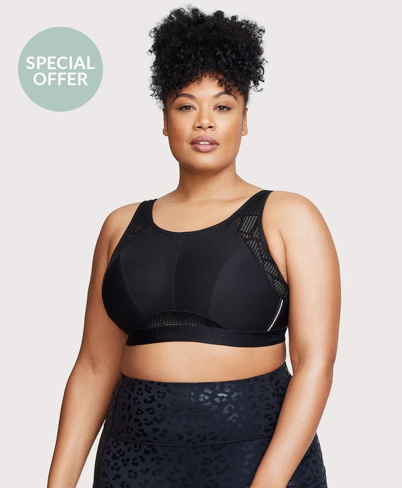 No-Sweat Mesh Sports Bra Black