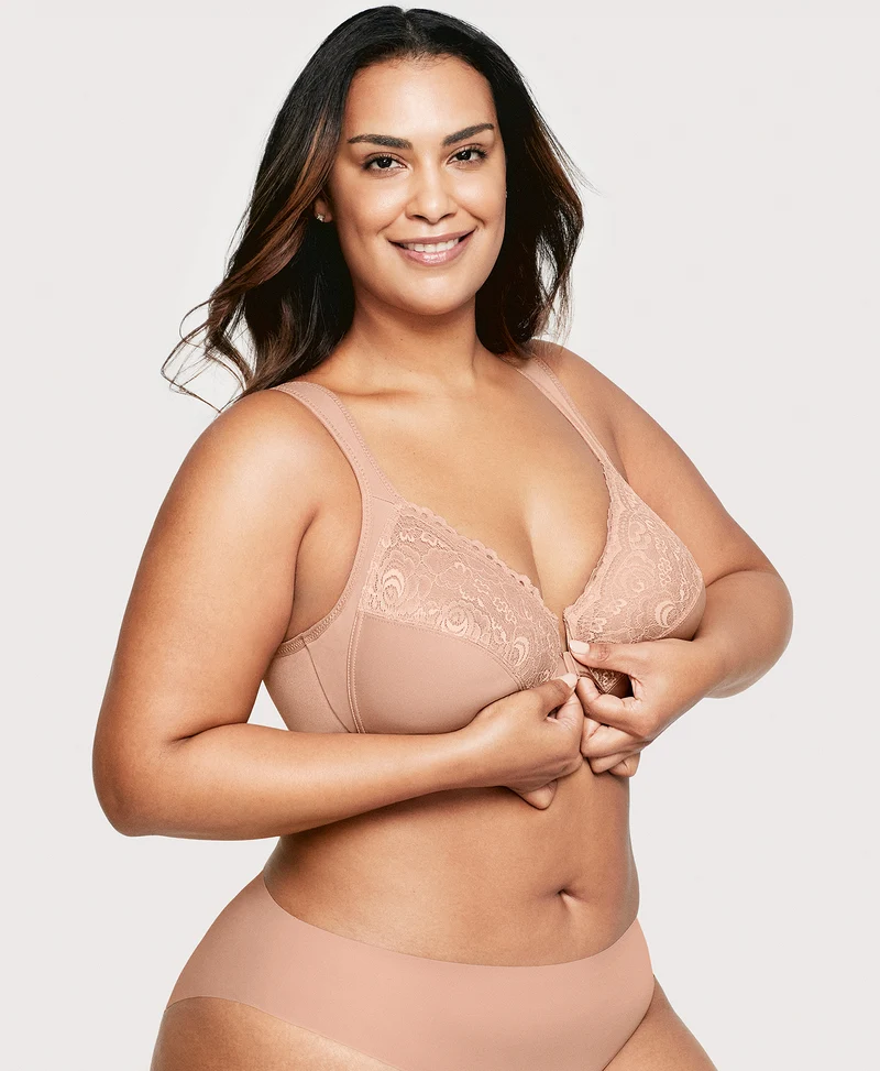 Front-Closure WonderWire Bra Cappuccino