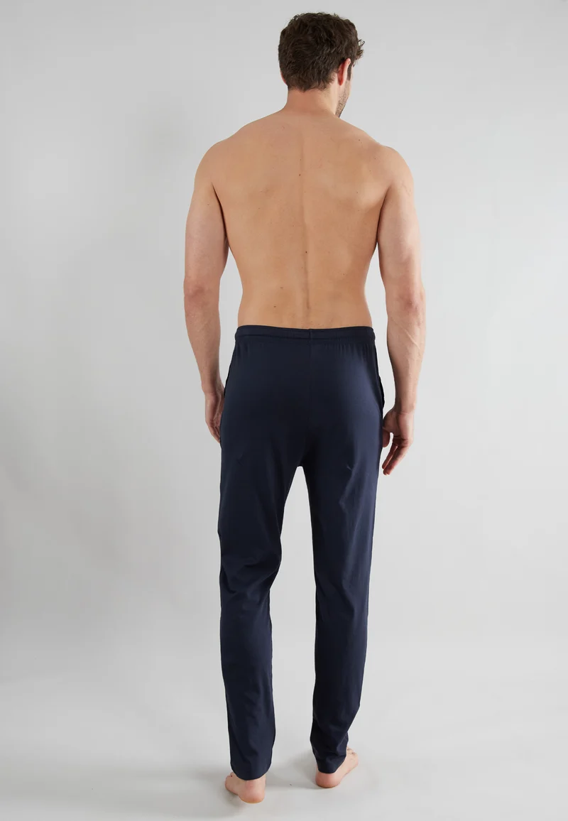 TOM TAILOR Pyjama Hose blau-dunkel-uni