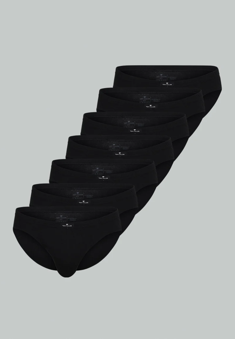 TOM TAILOR Mini Slip 7er-Pack schwarz-dunkel-uni
