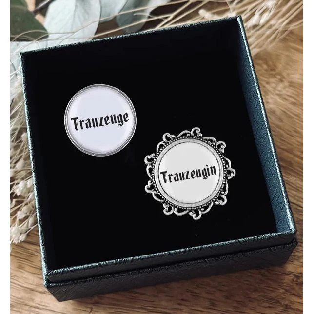 Gaudiknopf "Trauzeuge - Trauzeugin"