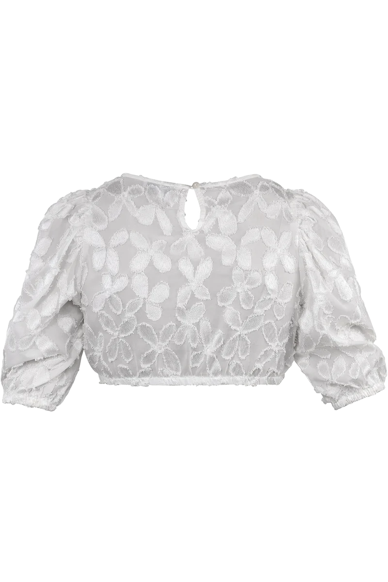 Dirndlbluse mit Blumenmuster und Puffärmel