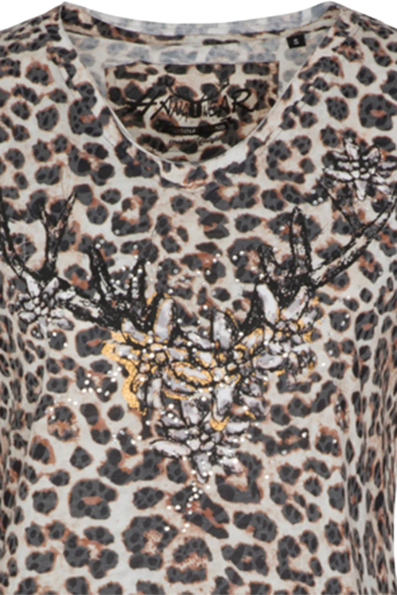 Damen Leo-Trachtenshirt mit Edelweiß-Geweih