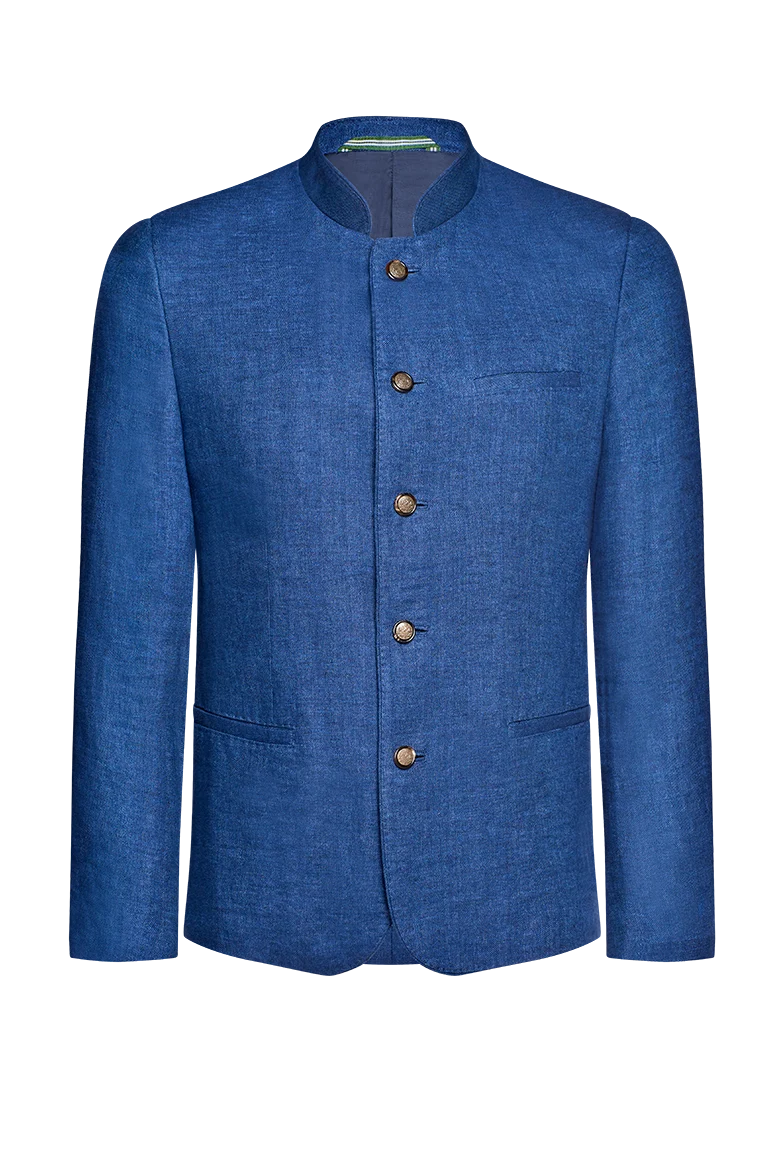 Leinenjacke mit Stehkragen