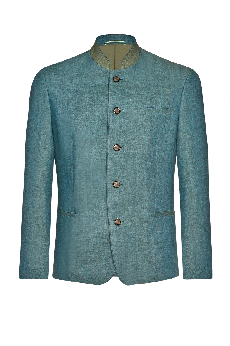 Leinenjacke mit Stehkragen