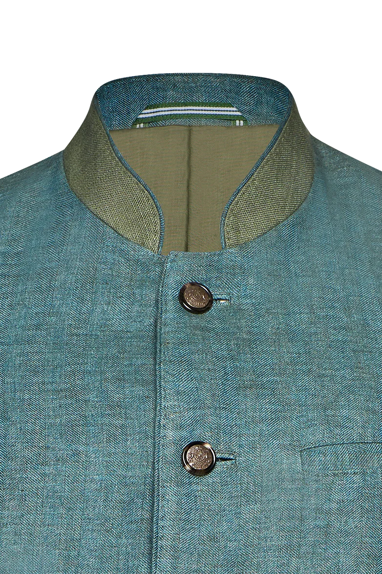 Leinenjacke mit Stehkragen