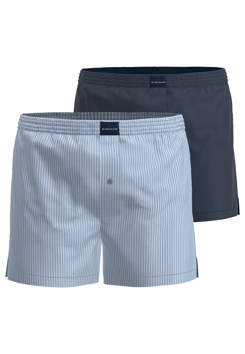 TOM TAILOR Web-Shorts 2er Pack blau-hell-Streifen