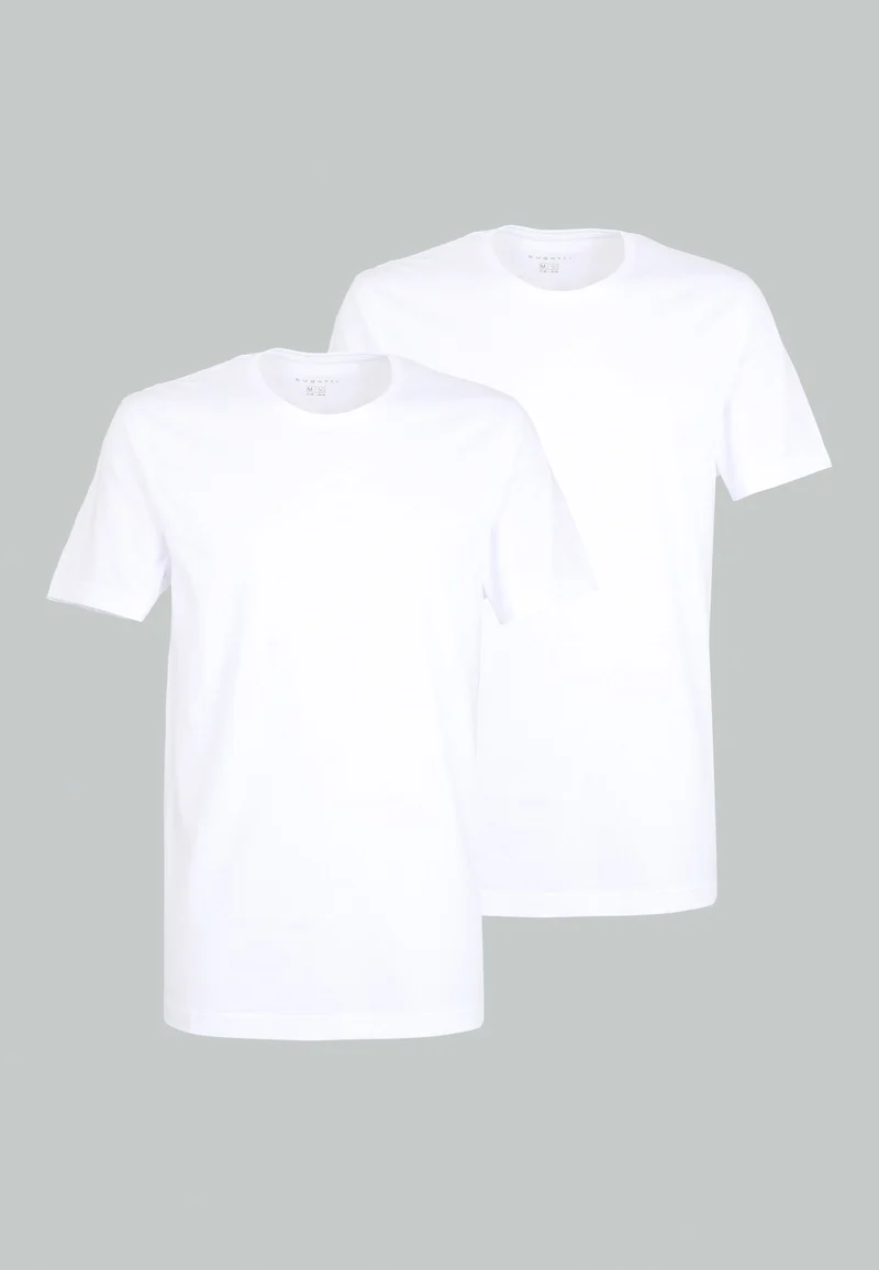 BUGATTI Shirt, slim fit weiß-hell-uni