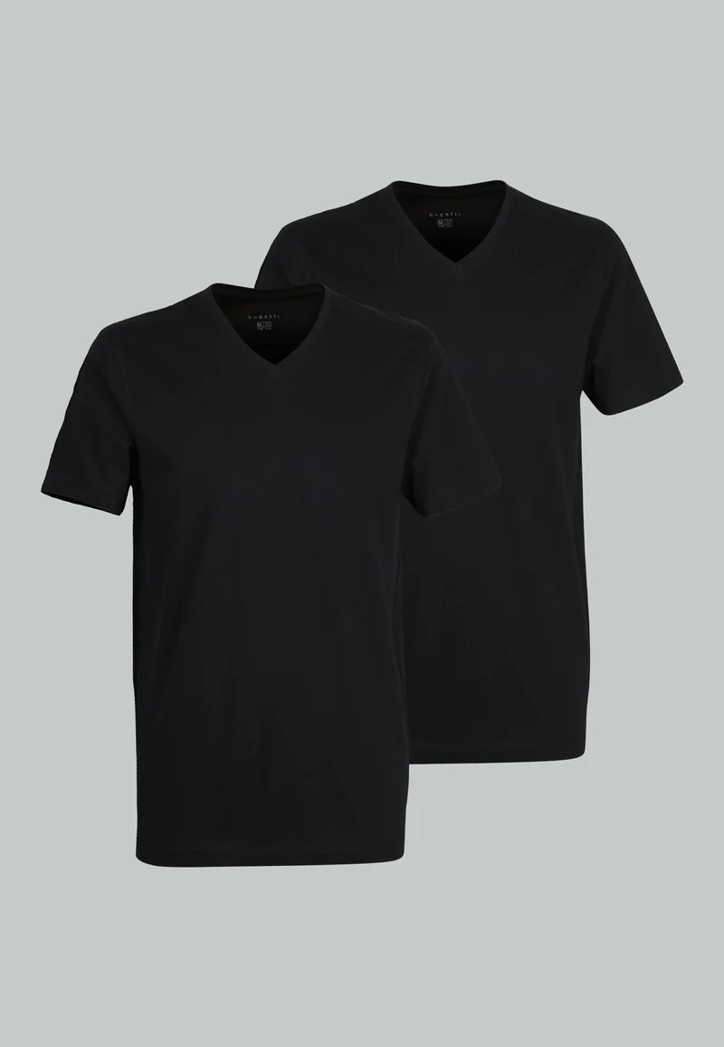 BUGATTI Shirt schwarz-dunkel-uni