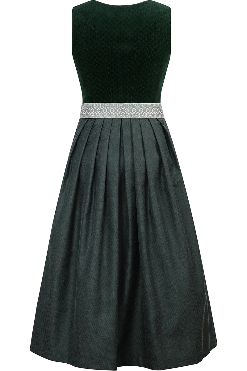 Midi-Dirndl mit Cordmieder Berndorf 70cm - tanne/gischt