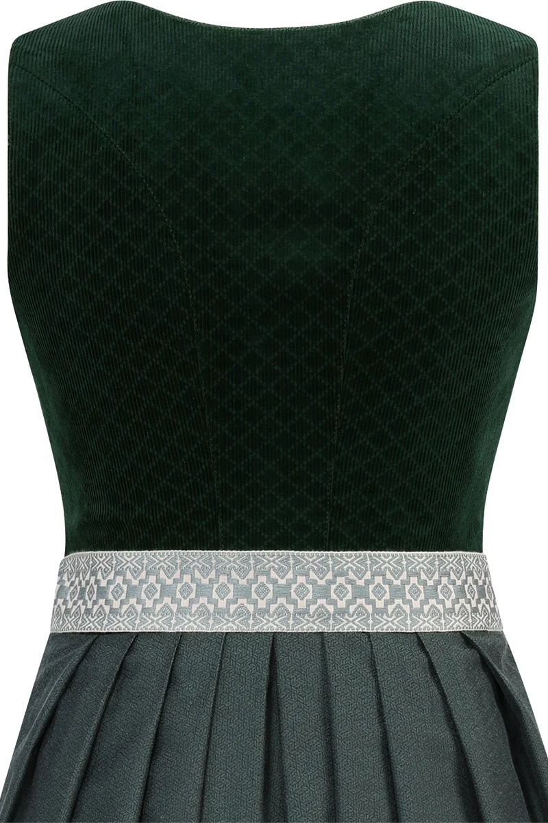 Midi-Dirndl mit Cordmieder Berndorf 70cm - tanne/gischt
