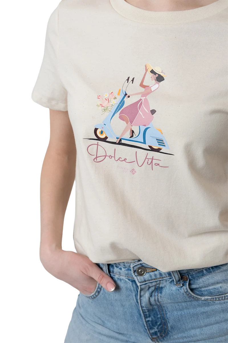 Damen T-Shirt 'DOLCE VITA' mit Rollermotiv