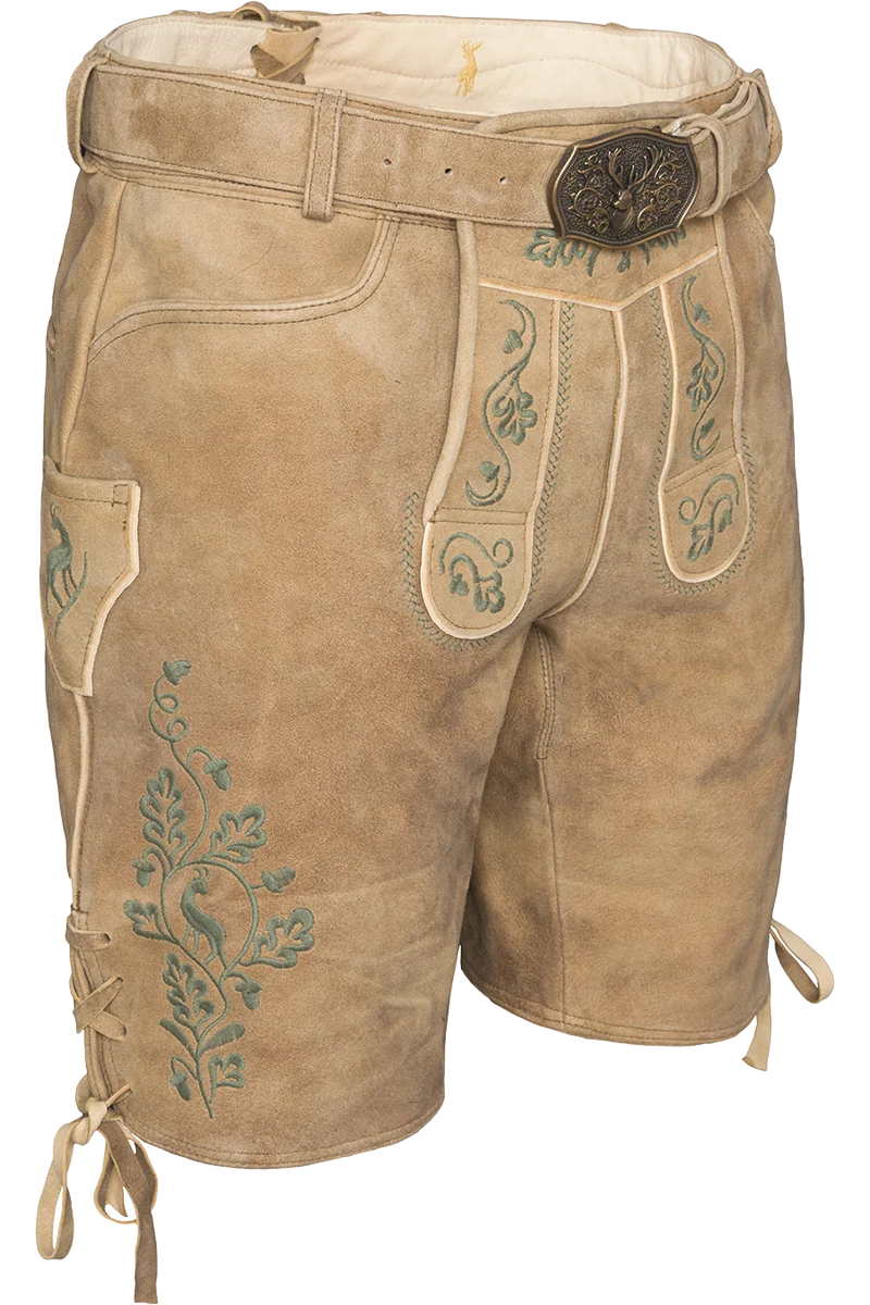 Kurze Herren-Trachtenlederhose mit Gürtel
