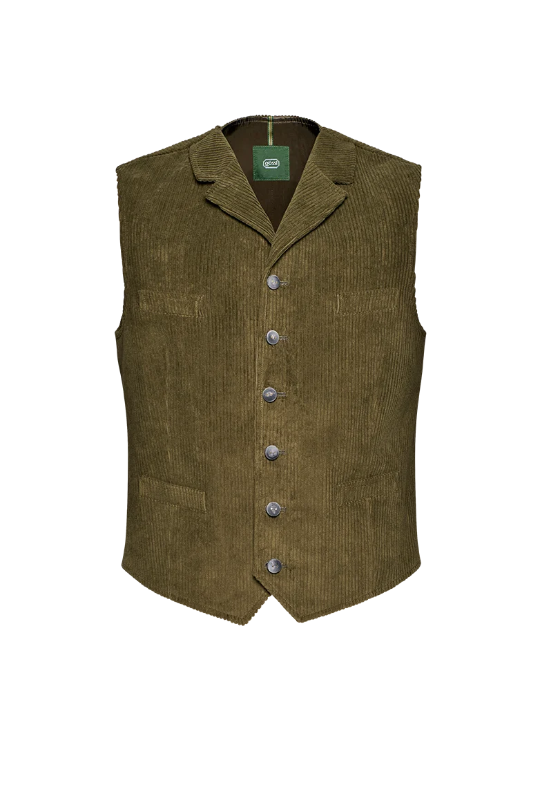 Cordgilet mit Revers