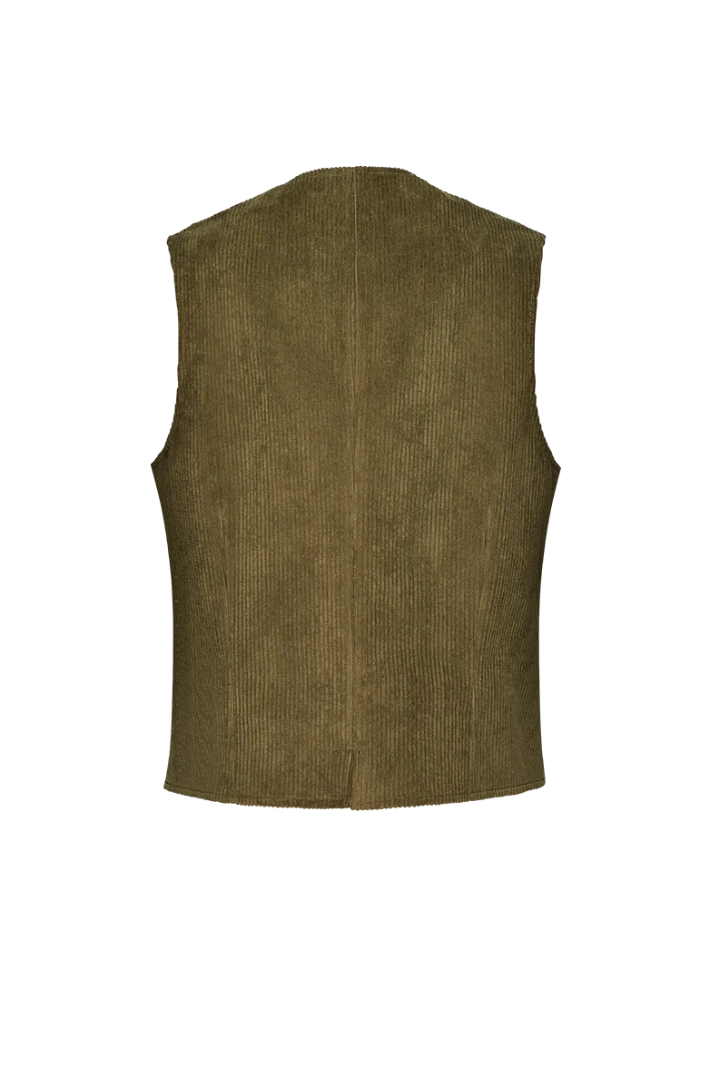 Cordgilet mit Revers