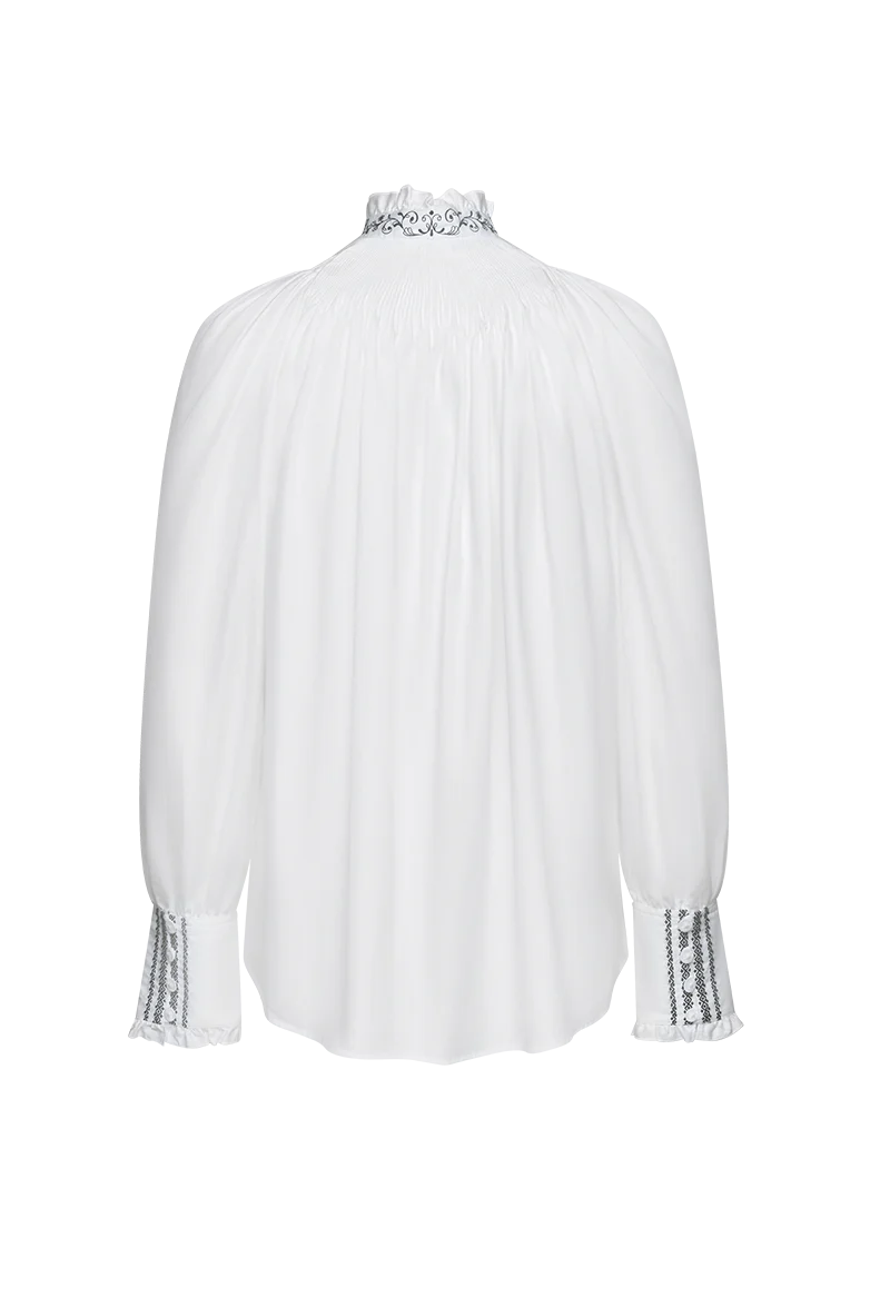 Festbluse mit Stehfalten