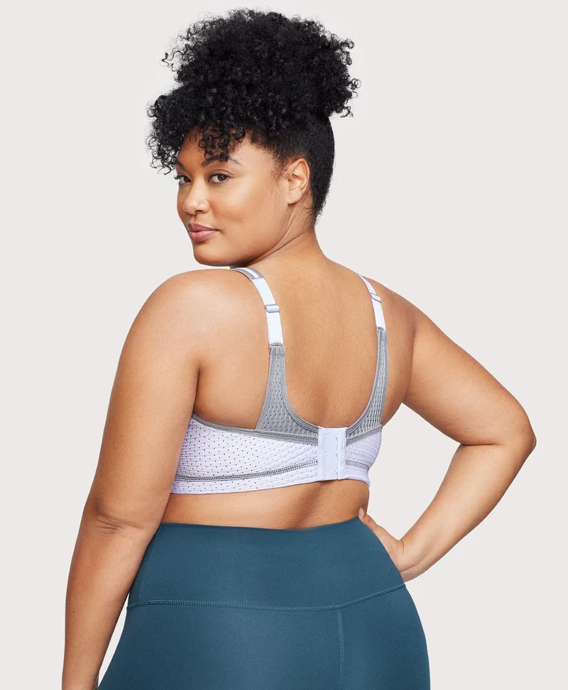 No-Bounce Camisole Elite Sports Bra White/Gray
