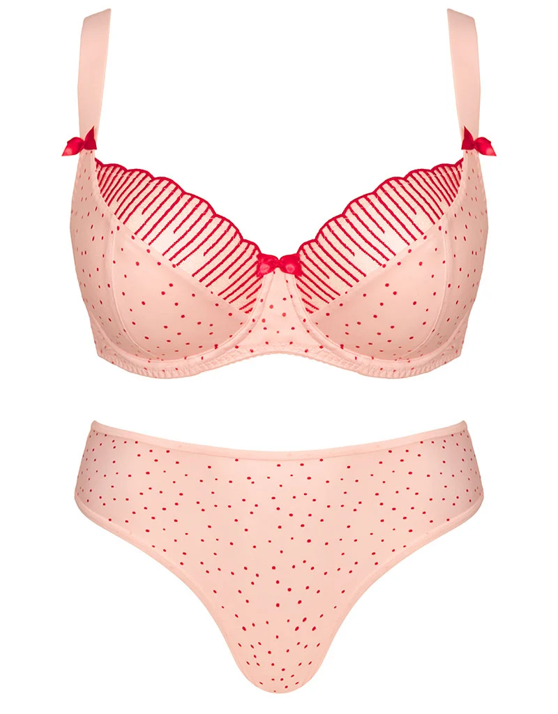 Flirtelle Everyday Brazilian Brief Pink Polka Dot Print