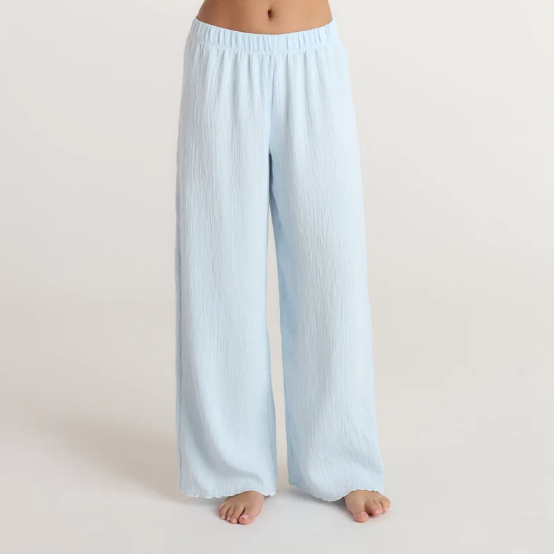 Crinkle Pyjamahose - Blau