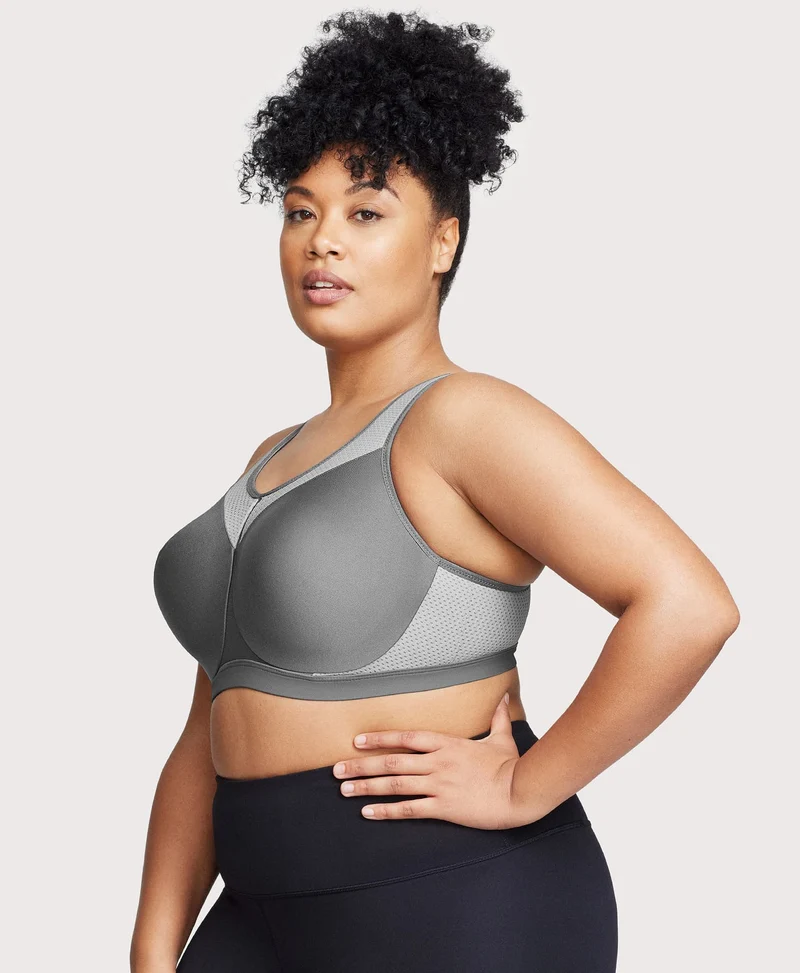High Impact Underwire Sports Bra Gray